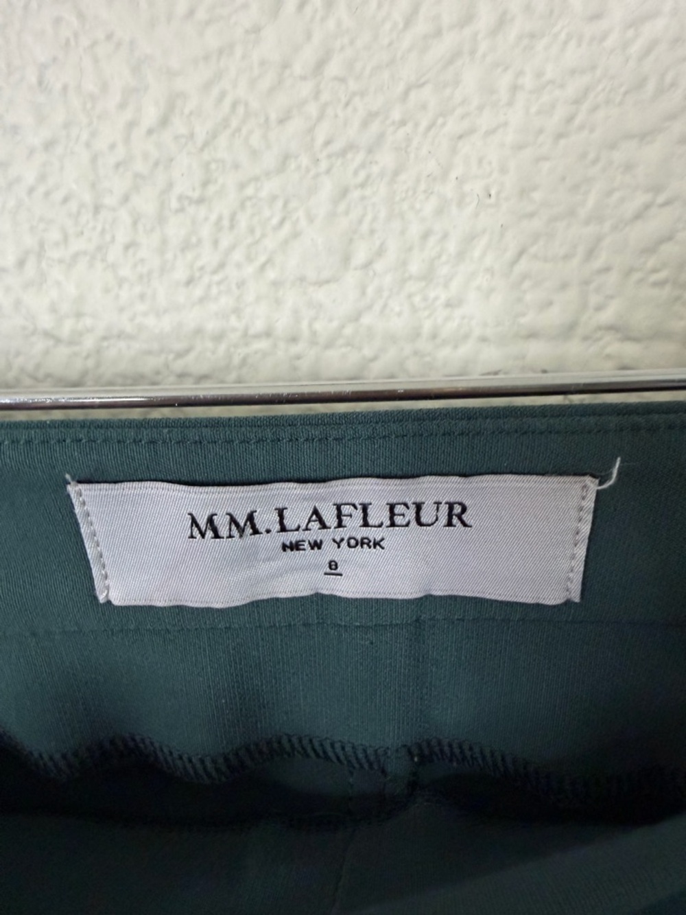 MM Lafleur The Foster Cigarette Pant PowerStretch Forrest Green Womens Size 8 - Picture 3 of 5
